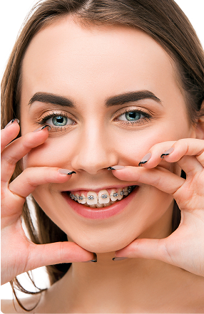 Happy patient with braces